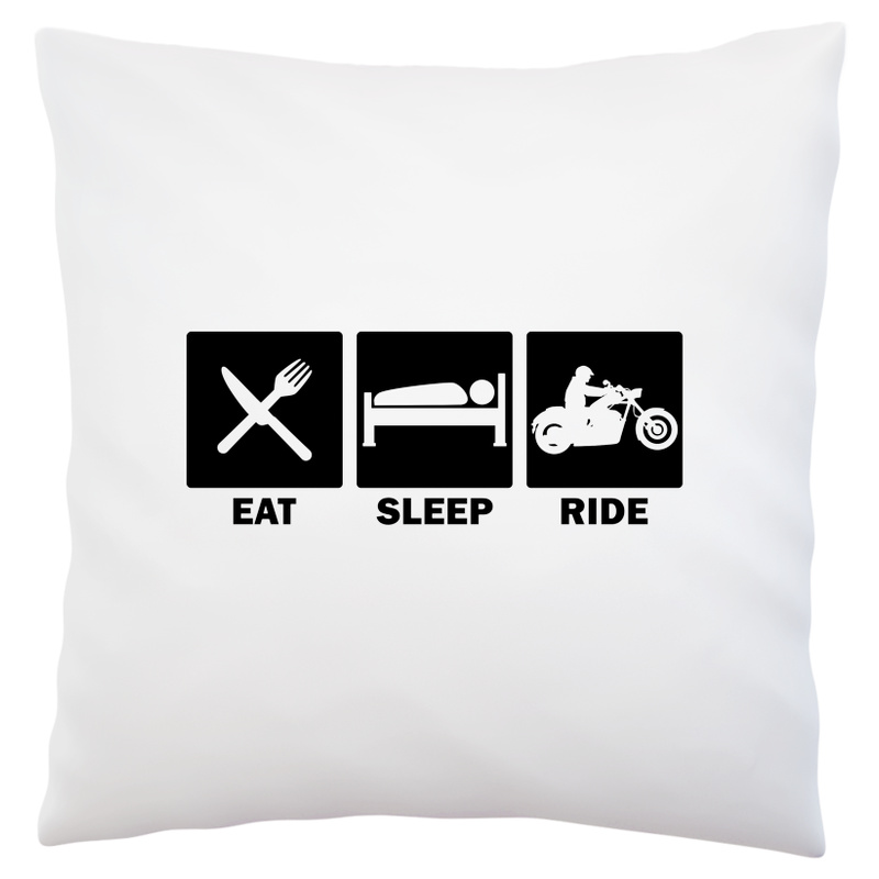 Eat Sleep Ride Chopper - Poduszka Biała