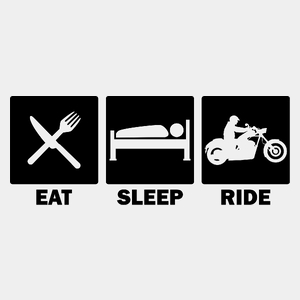 Eat Sleep Ride Chopper - Męska Koszulka Biała