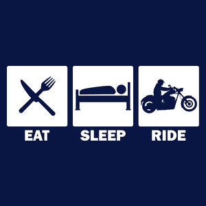Eat Sleep Ride Chopper - Męska Koszulka Ciemnogranatowa