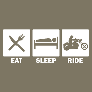 Eat Sleep Ride Chopper - Męska Koszulka Khaki