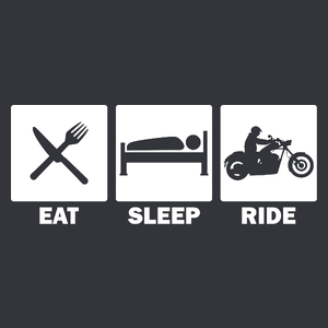 Eat Sleep Ride Chopper - Męska Koszulka Szara