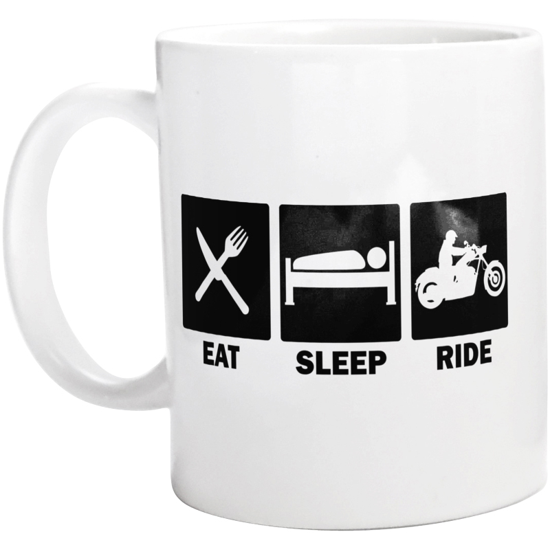 Eat Sleep Ride Chopper - Kubek Biały