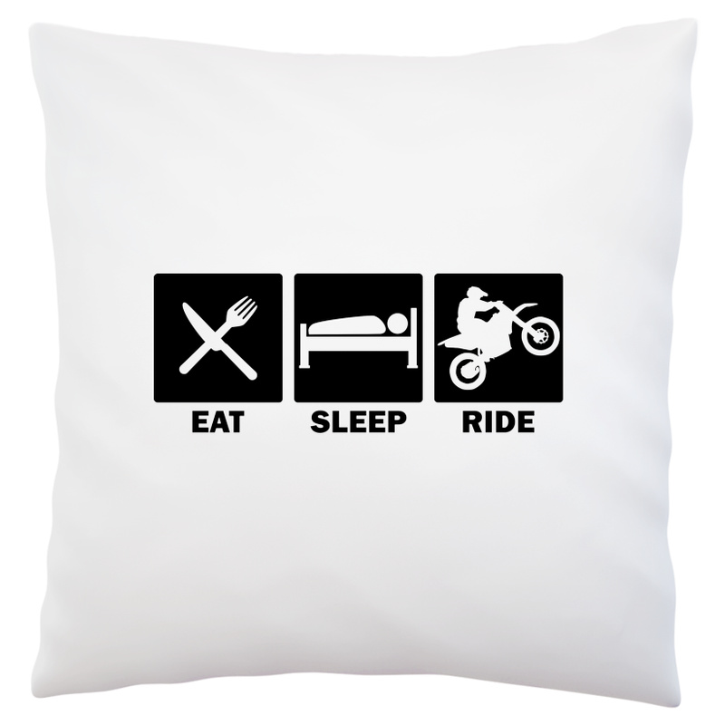 Eat Sleep Ride Motocross - Poduszka Biała