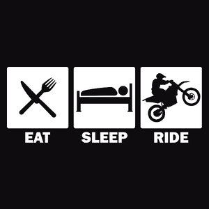 Eat Sleep Ride Motocross - Męska Bluza z kapturem Czarna