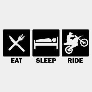 Eat Sleep Ride Motocross - Męska Koszulka Biała