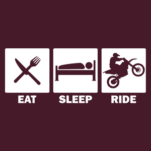Eat Sleep Ride Motocross - Męska Koszulka Burgundowa