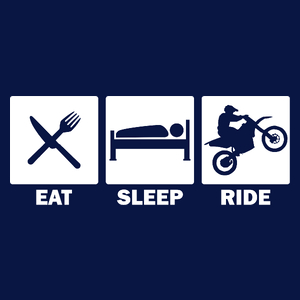 Eat Sleep Ride Motocross - Męska Koszulka Ciemnogranatowa