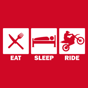 Eat Sleep Ride Motocross - Męska Koszulka Czerwona