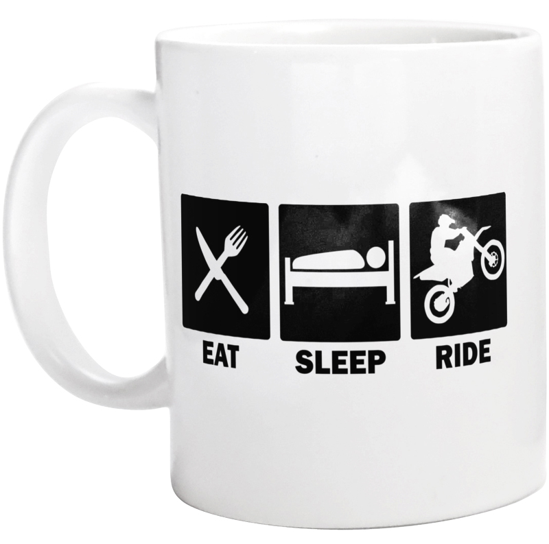 Eat Sleep Ride Motocross - Kubek Biały