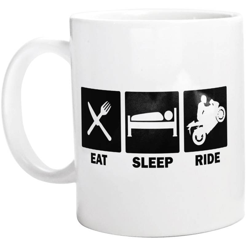 Eat Sleep Ride Ścigacz - Kubek Biały