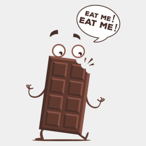 Eat me !  Eat me ! Chocolate - Męska Koszulka Biała