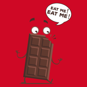 Eat me !  Eat me ! Chocolate - Męska Koszulka Czerwona