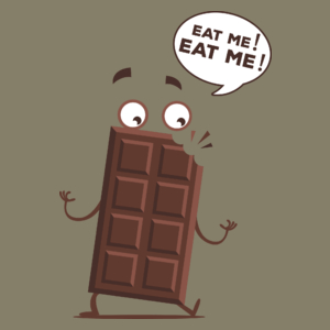 Eat me !  Eat me ! Chocolate - Męska Koszulka Jasno Szara