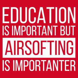 Education and Airsofting - Męska Koszulka Czerwona