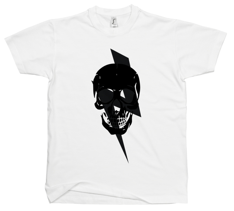 Electric Skull - Męska Koszulka Biała