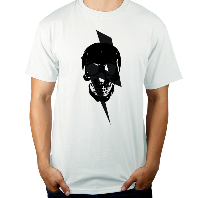 Electric Skull - Męska Koszulka Biała