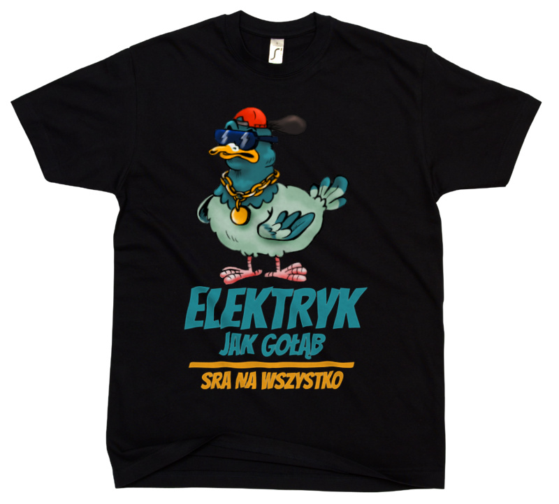 Elektryk Jak Gołąb - Męska Koszulka Czarna