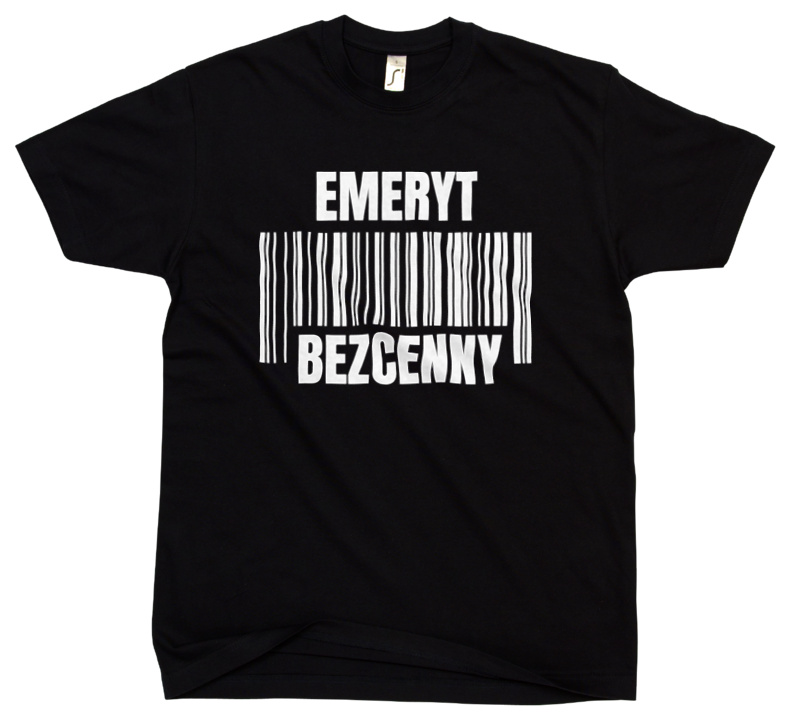 Emeryt Bezcenny - Męska Koszulka Czarna