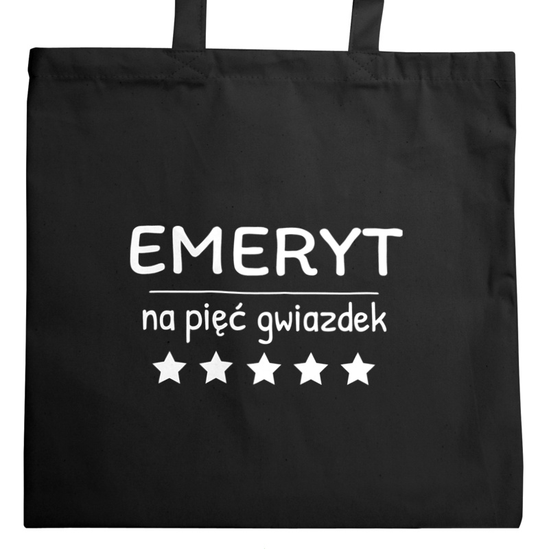 Emeryt Na 5 Gwiazdek - Torba Na Zakupy Czarna