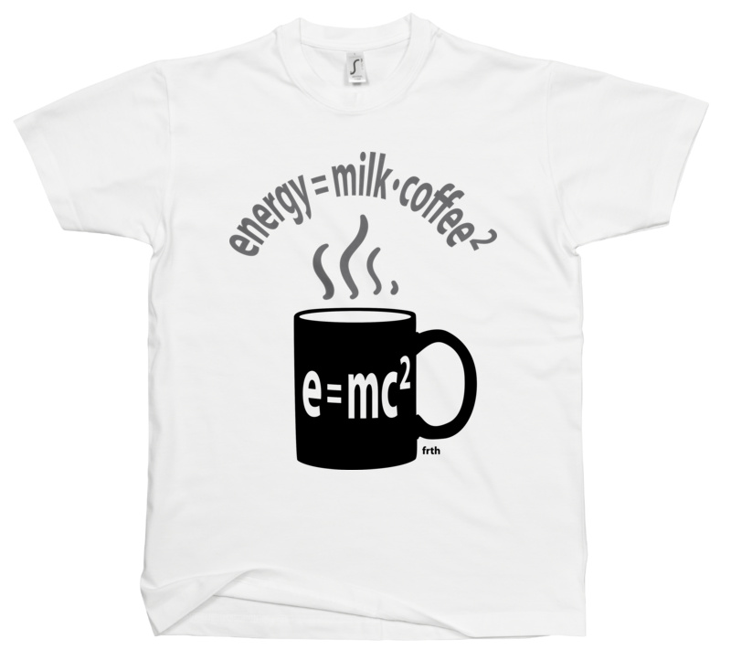 Energy = Milk * Coffee ^ 2 - Męska Koszulka Biała