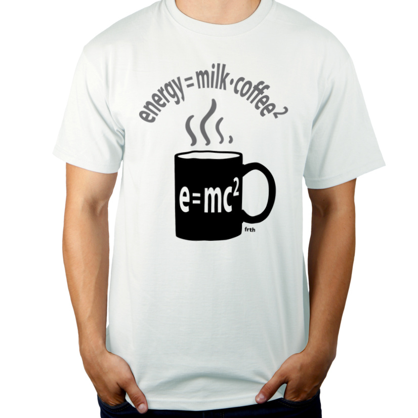 Energy = Milk * Coffee ^ 2 - Męska Koszulka Biała