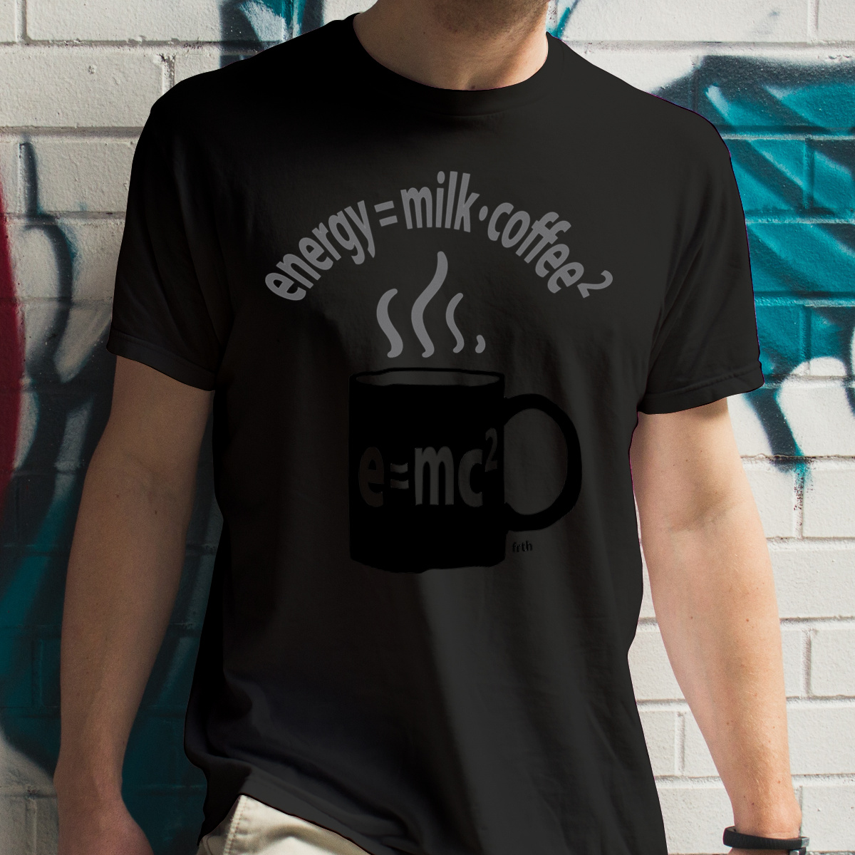 Energy = Milk * Coffee ^ 2 - Męska Koszulka Czarna
