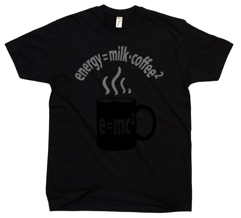 Energy = Milk * Coffee ^ 2 - Męska Koszulka Czarna