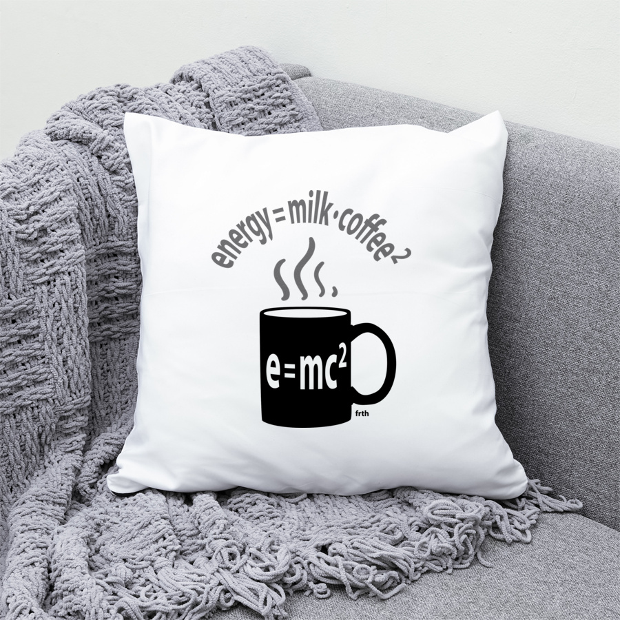 Energy = Milk * Coffee ^ 2 - Poduszka Biała