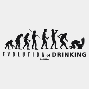 Evolution Of Drinking - Męska Koszulka Biała
