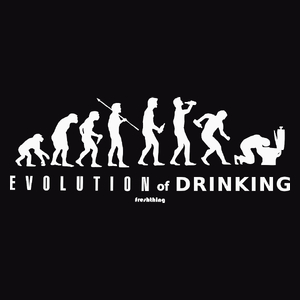 Evolution Of Drinking - Męska Koszulka Czarna