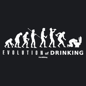 Evolution Of Drinking - Damska Koszulka Czarna