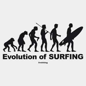 Evolution Of Surfing - Męska Koszulka Biała
