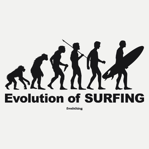 Evolution Of Surfing - Damska Koszulka Biała