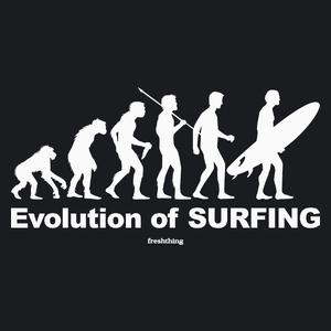 Evolution Of Surfing - Damska Koszulka Czarna