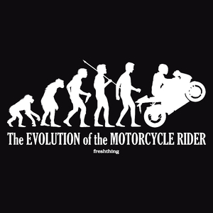 Ewolucja do Motocyklisty - Męska Koszulka Czarna