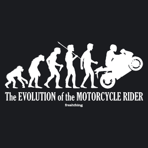 Ewolucja do Motocyklisty - Damska Koszulka Czarna