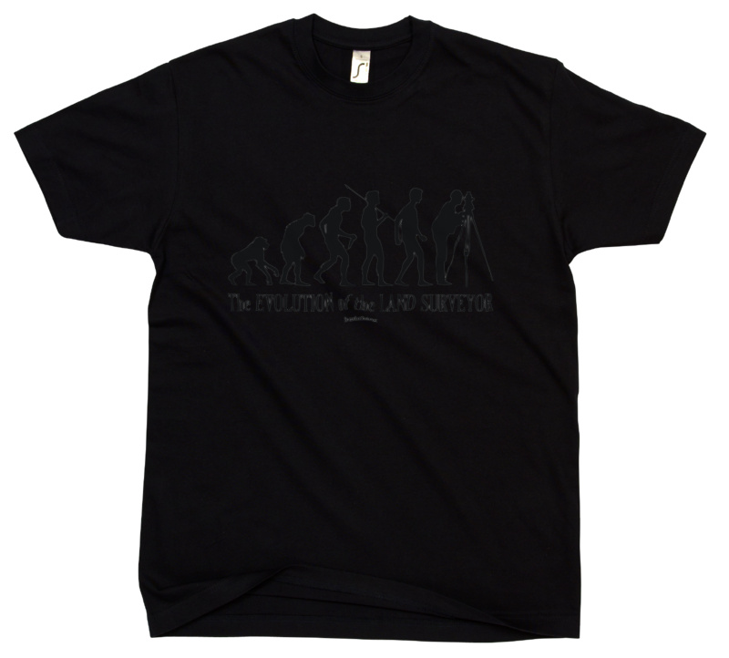 Ewolucja do geodety - Męska Koszulka Czarna