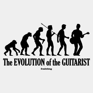 Ewolucja do gitarzysty - Męska Koszulka Biała