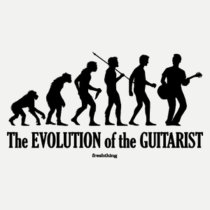 Ewolucja do gitarzysty - Damska Koszulka Biała