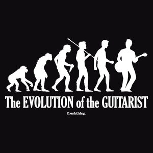 Ewolucja do gitarzysty - Męska Koszulka Czarna