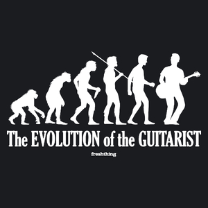 Ewolucja do gitarzysty - Damska Koszulka Czarna
