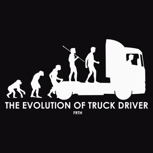 Ewolucja do kierowcy TIRa - Męska Koszulka Czarna