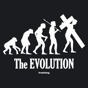 Ewolucja do krzyża - Damska Koszulka Czarna