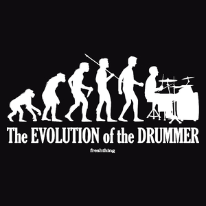 Ewolucja do perkusisty - Męska Koszulka Czarna