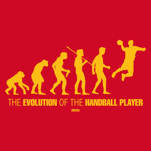 Ewolucja do piłkarza ręcznego - Damska Koszulka Czerwona