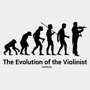 Ewolucja do skrzypka - Męska Koszulka Biała