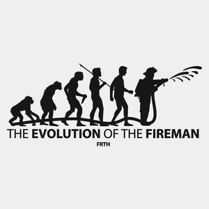 Ewolucja do strażaka - Męska Koszulka Biała