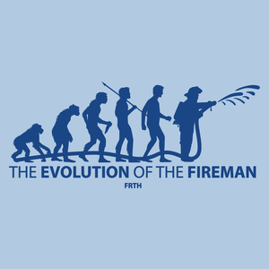 Ewolucja do strażaka - Damska Koszulka Błękitna