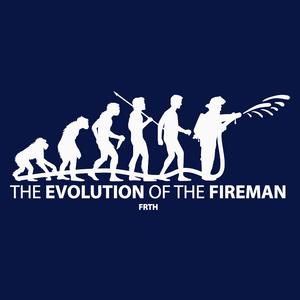 Ewolucja do strażaka - Męska Koszulka Ciemnogranatowa