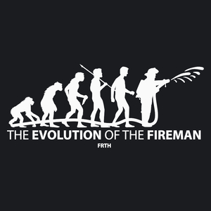 Ewolucja do strażaka - Damska Koszulka Czarna